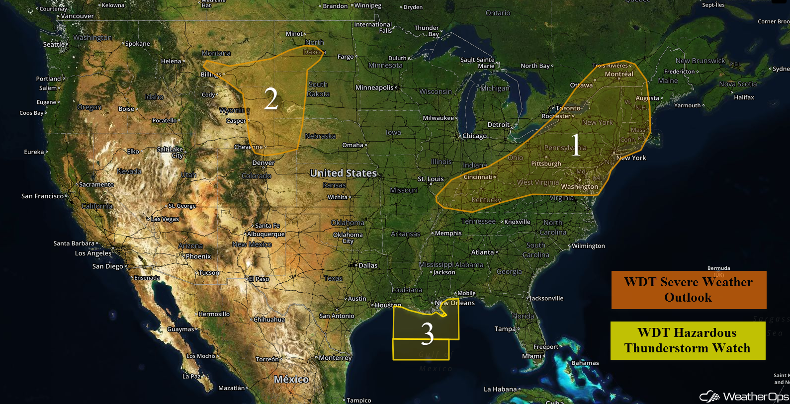 National Weather Summary for Monday, July 25, 2016
