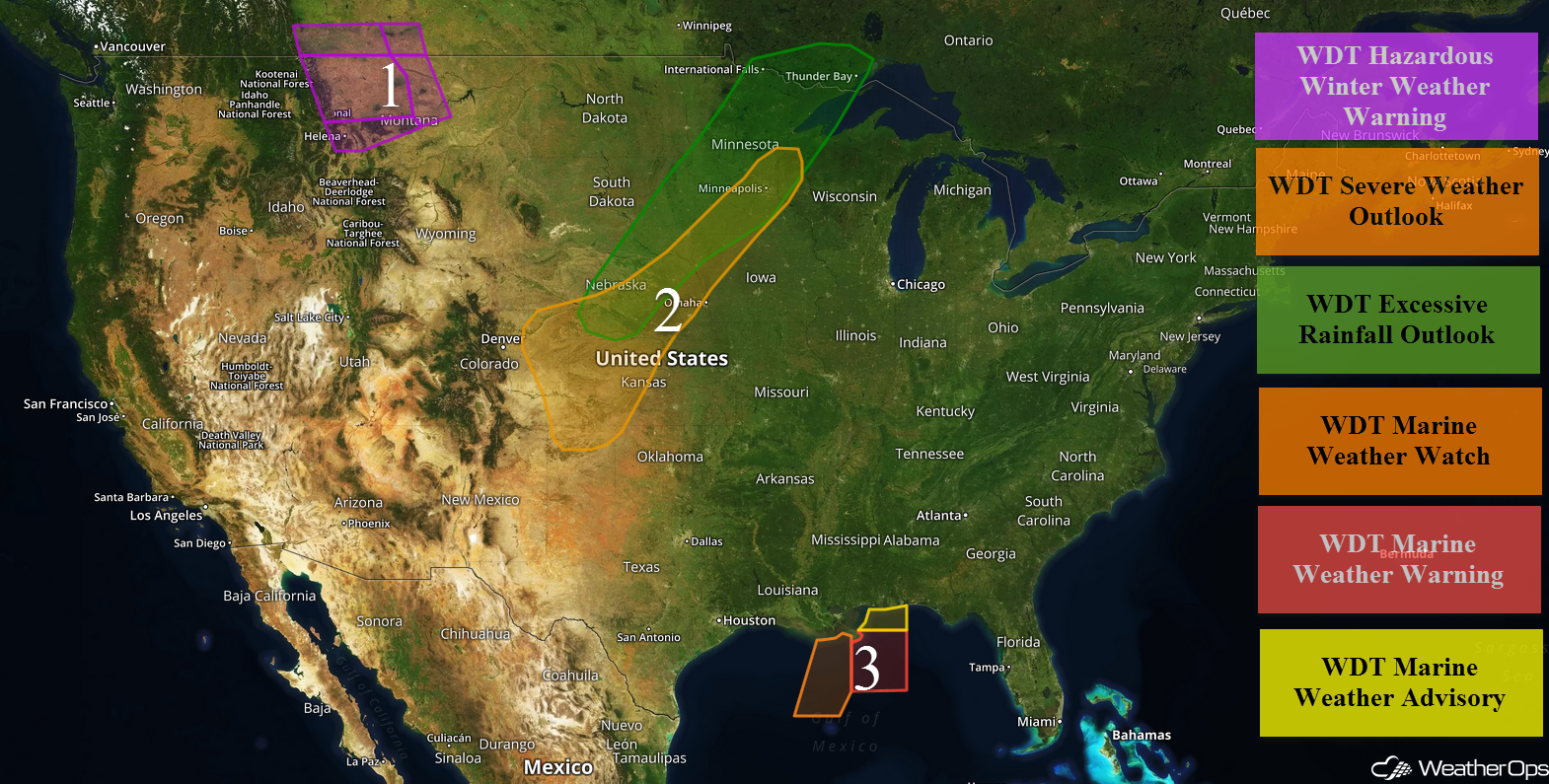 National Weather Summary for Monday, October 2, 2017
