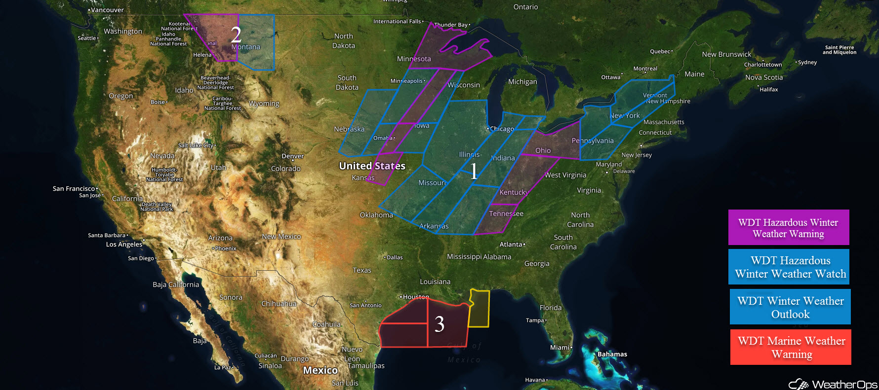 National Weather Summary for Thursday, January 11, 2018