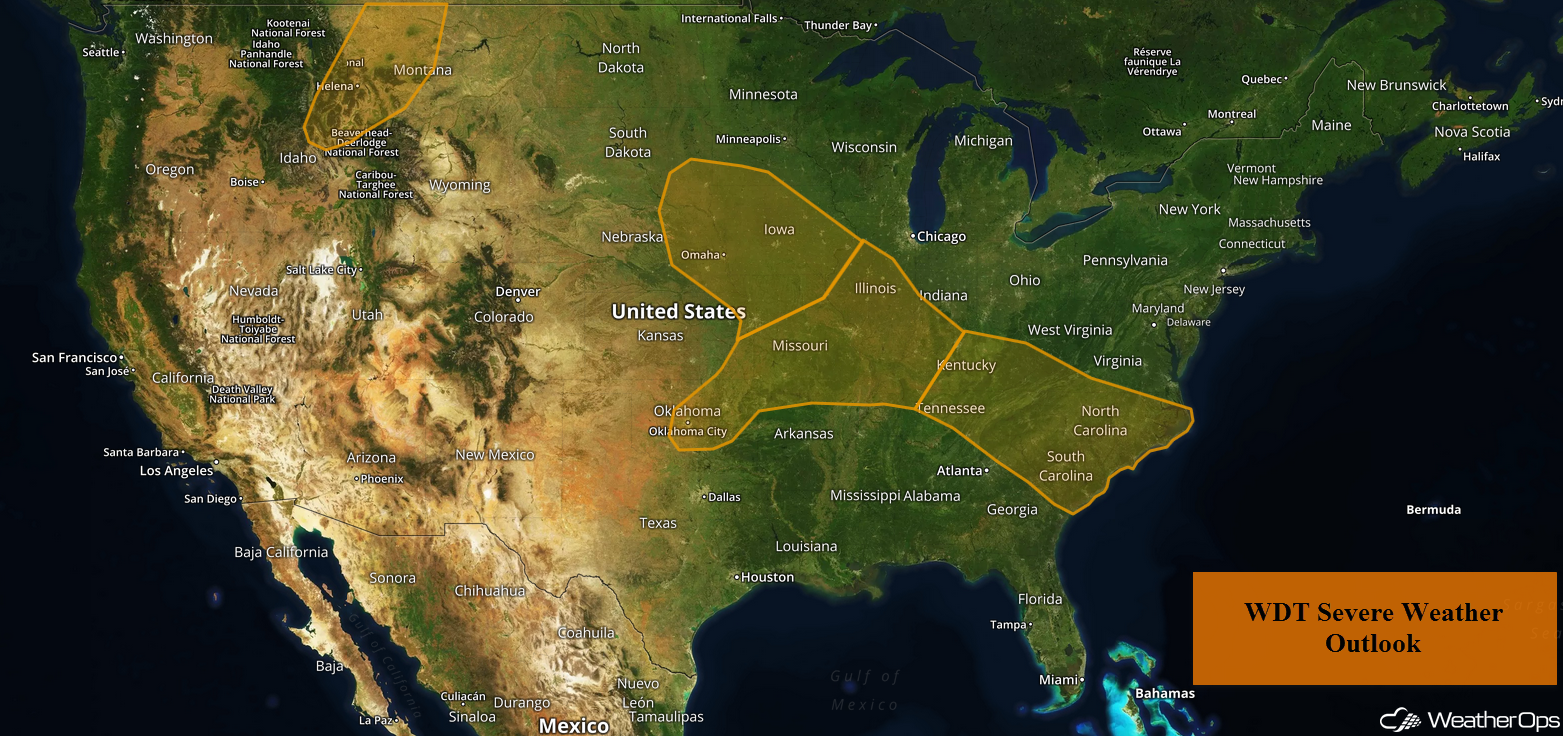 National Weather Summary for Monday, June 25, 2018