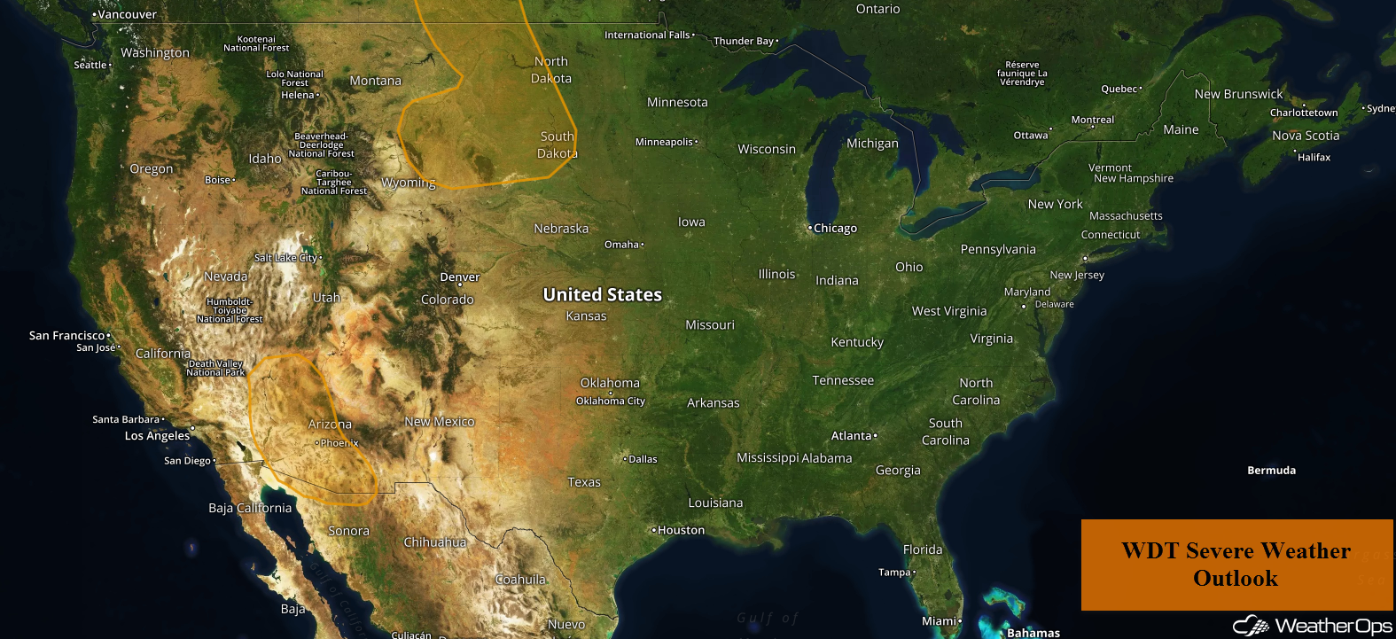 National Weather Summary for Monday, July 9, 2018