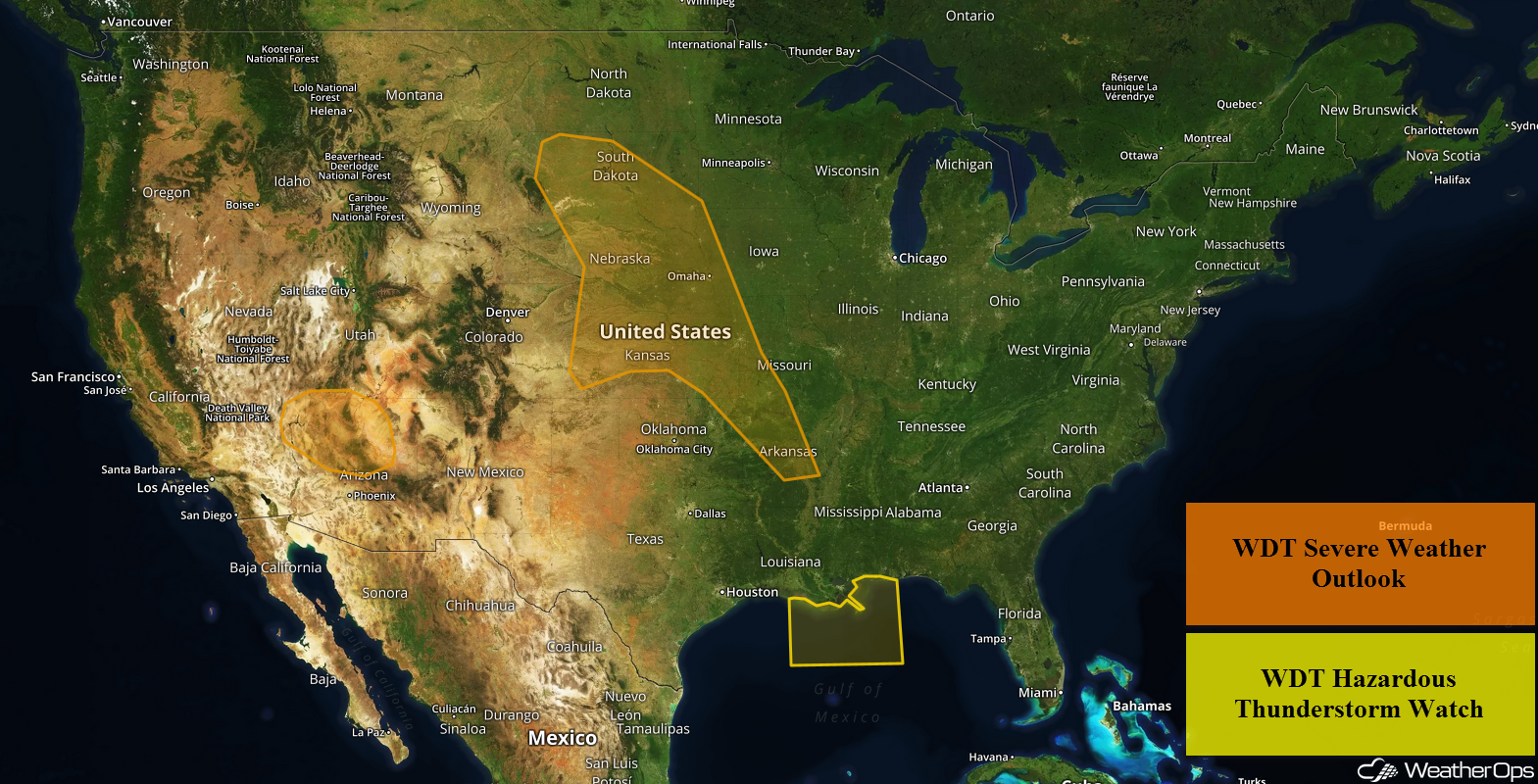 National Weather Summary for Wednesday, July 18, 2018
