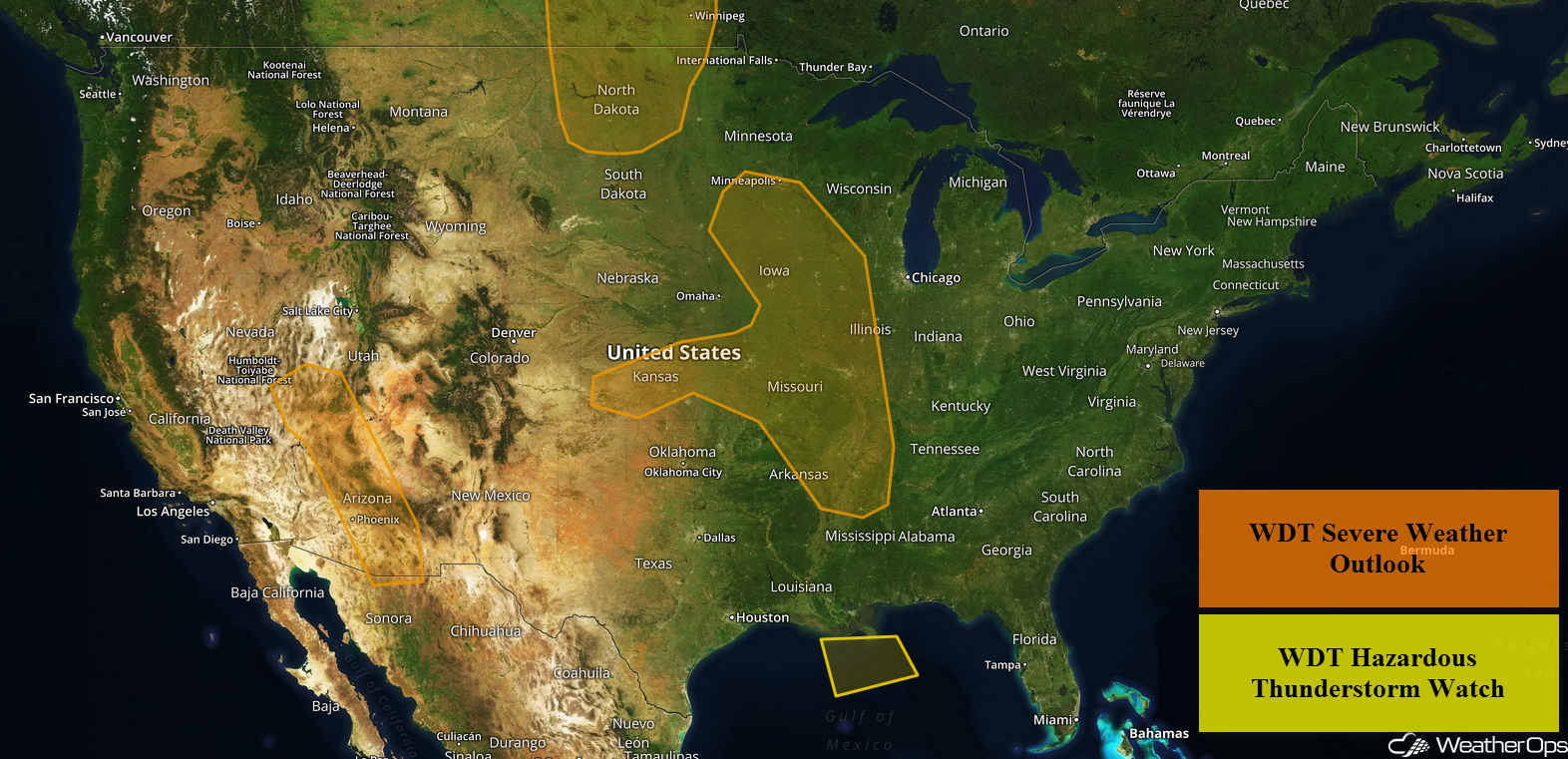 National Weather Summary for Thursday, July 19, 2018