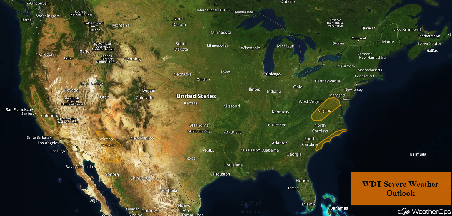 National Weather Summary for Monday, August 13, 2018
