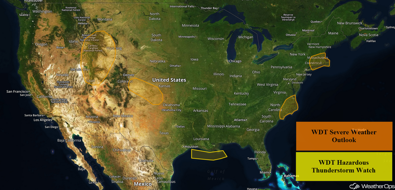 National Weather Summary for Wednesday, August 22, 2018