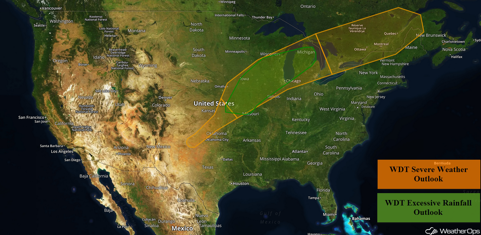 National Weather Summary for Tuesday, August 28, 2018
