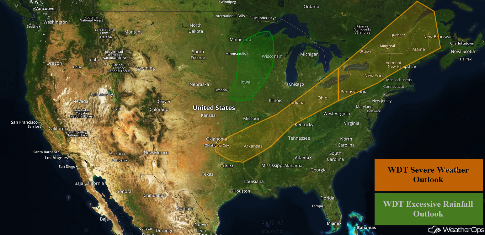 National Weather Summary for Wednesday, August 29, 2018