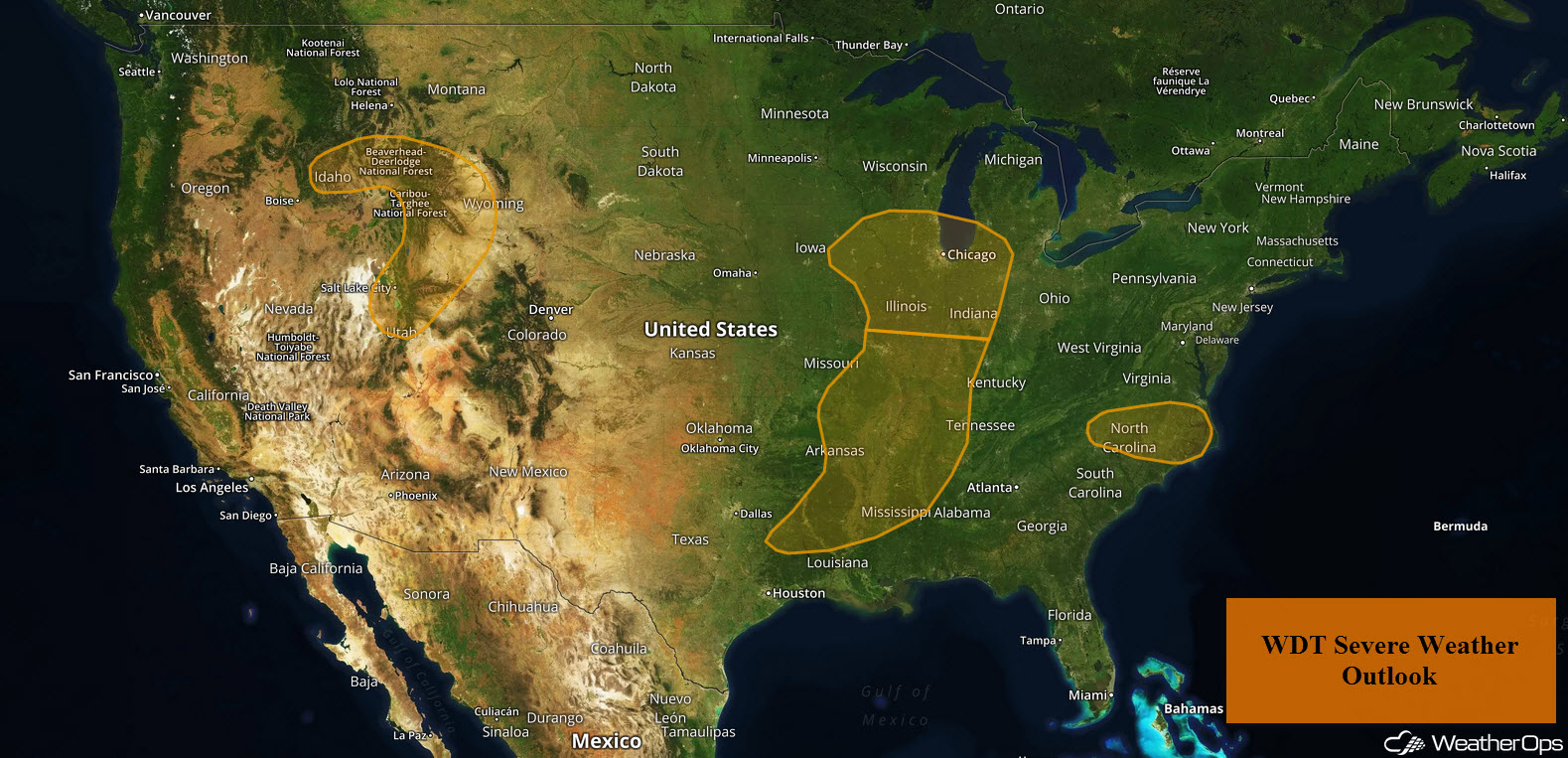 National Weather Summary for Monday, August 20, 2018