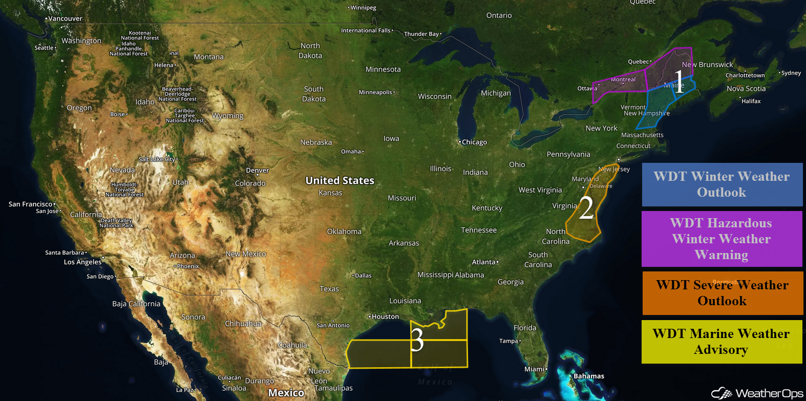 National Weather Summary for Tuesday, January 23, 2018