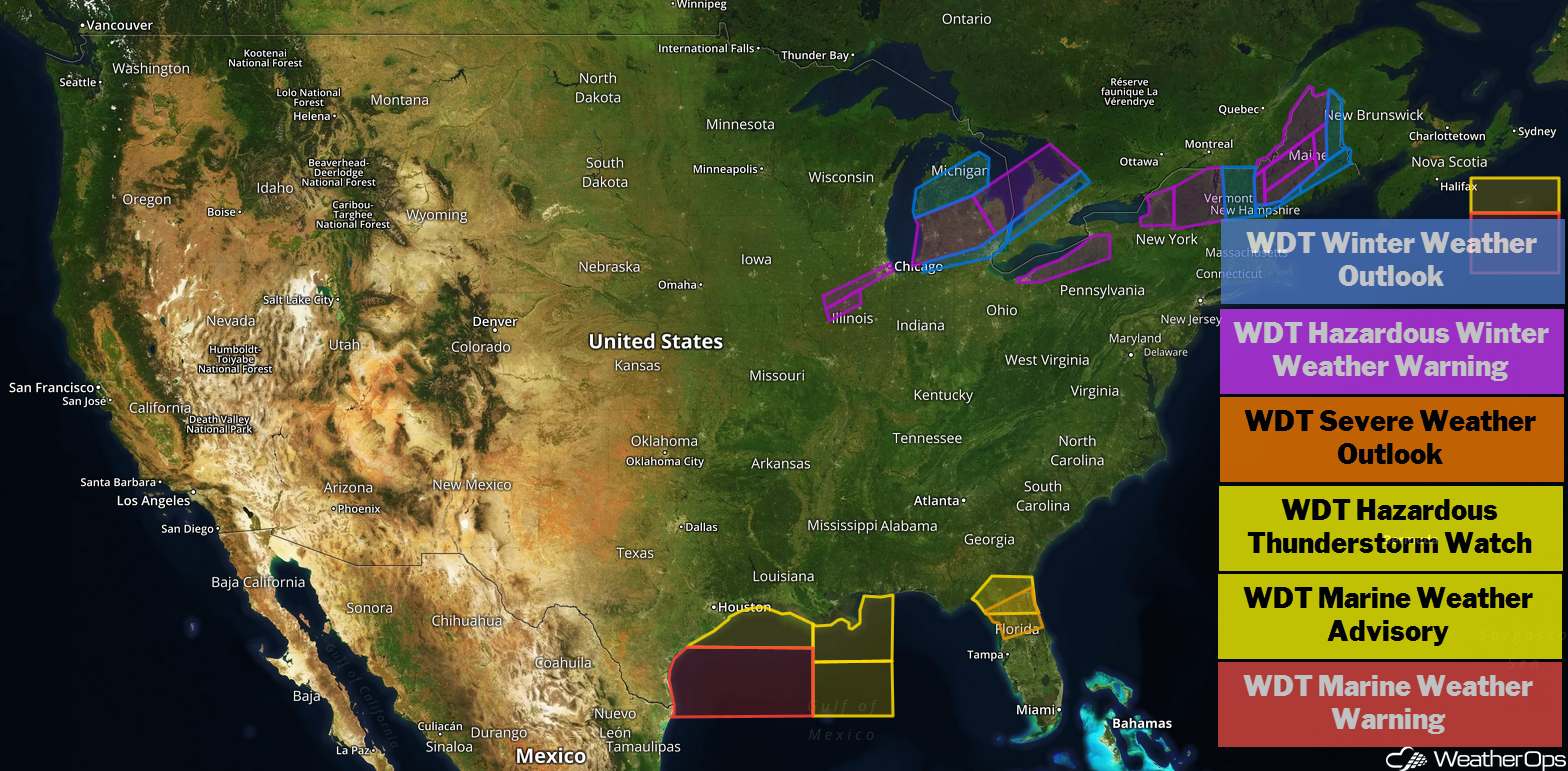 National Weather Summary for Monday, November 26, 2018