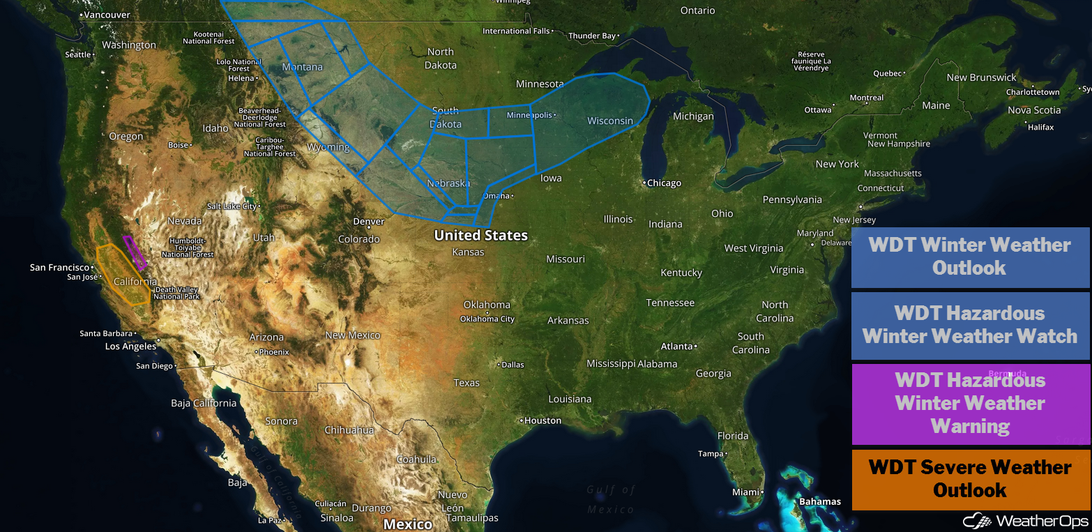 National Weather Summary for Thursday, November 29, 2018