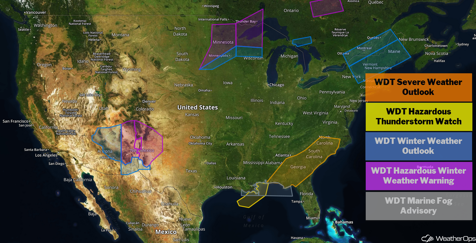 National Weather Summary for Friday, December 28, 2018