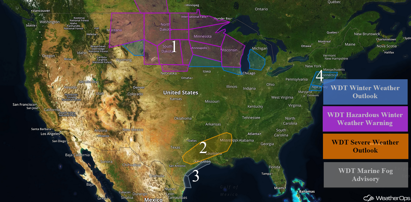 National Weather Summary for Monday, March 5, 2018