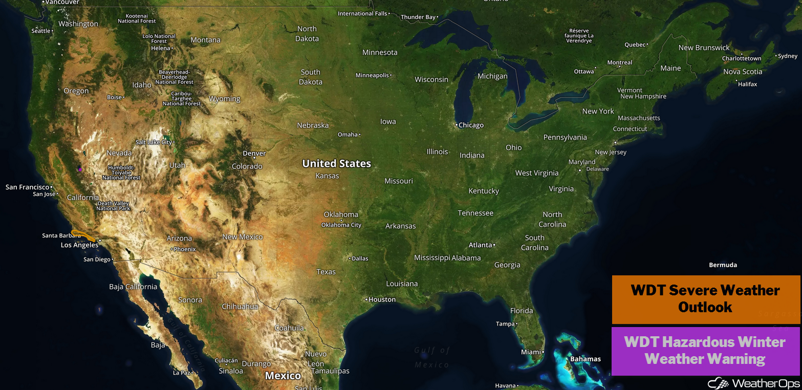 National Weather Summary for Tuesday, January 15, 2019