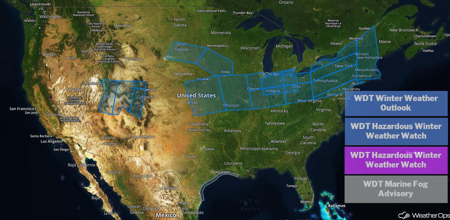 National Weather Summary for Thursday, January 17, 2019