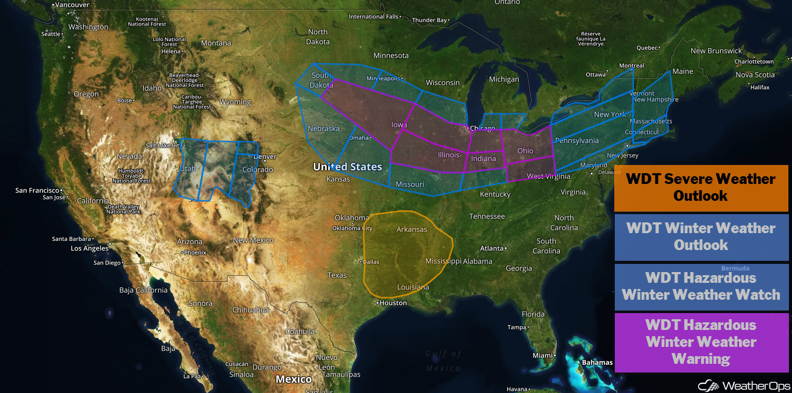 National Weather Summary for Friday, January 18, 2019