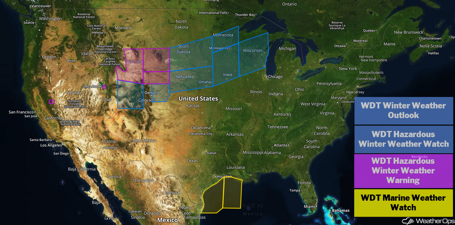 National Weather Summary for Monday, January 21, 2019