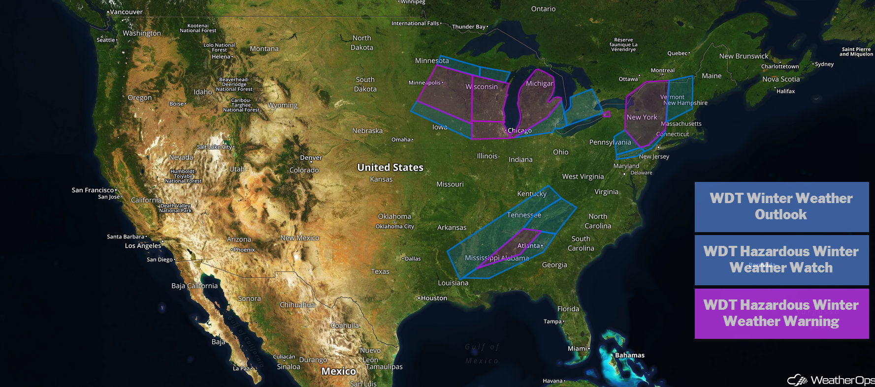 National Weather Summary for Monday, January 28, 2019