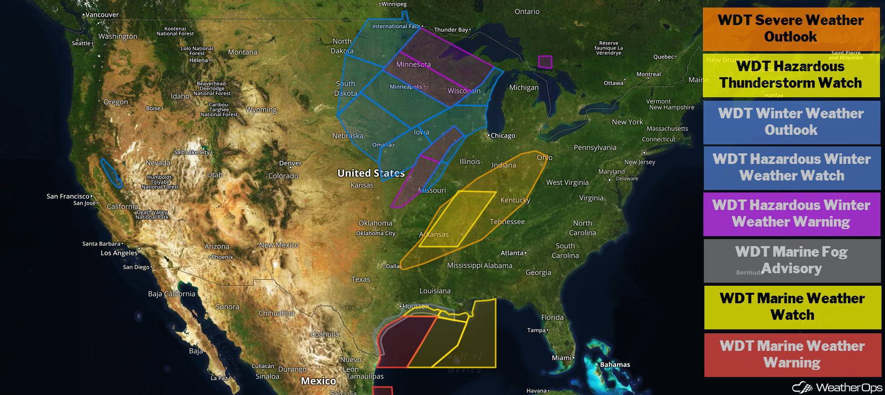 National Weather Summary for Thursday, February 7, 2019