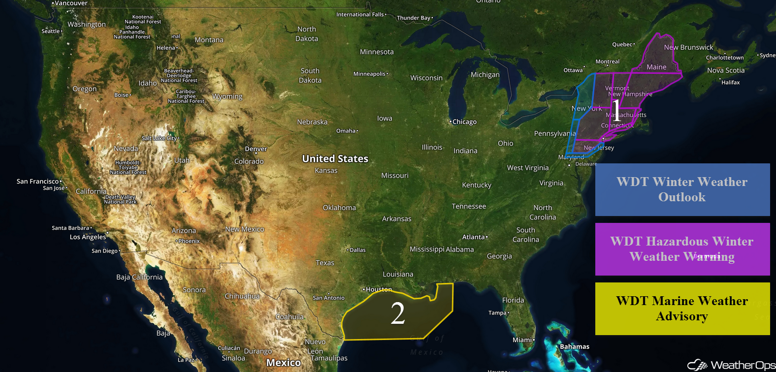 National Weather Summary for Wednesday, March 7, 2018