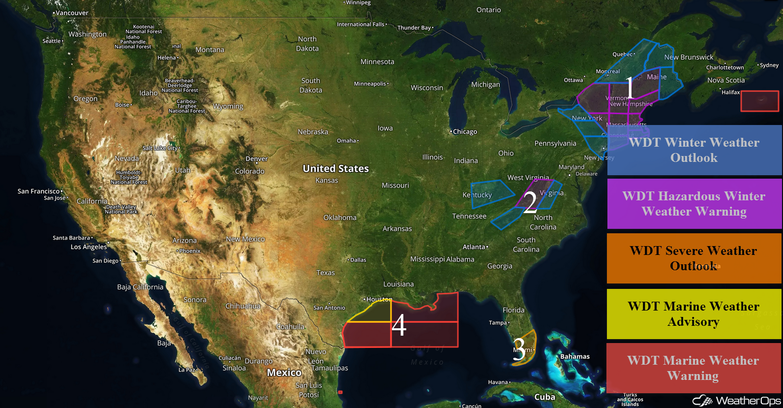 National Weather Summary for Monday, March 12, 2018