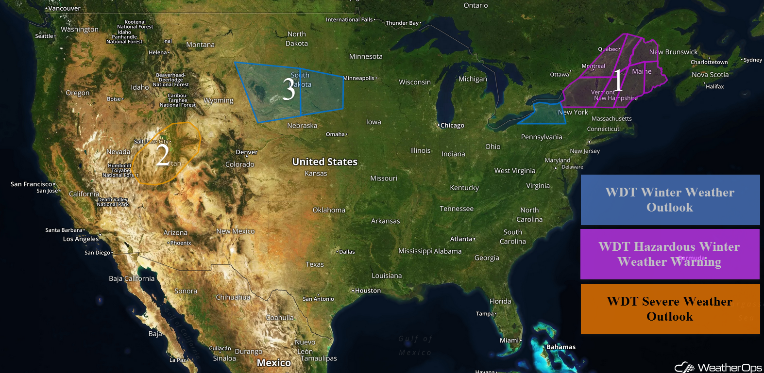 National Weather Summary for Wednesday, March 14, 2018