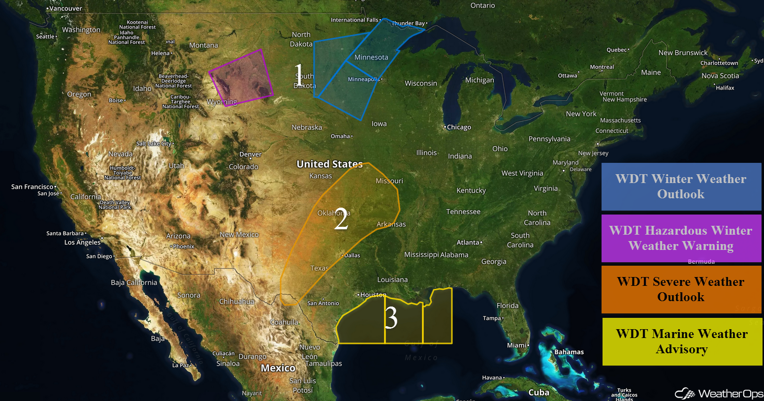 National Weather Summary for Monday, March 26, 2018