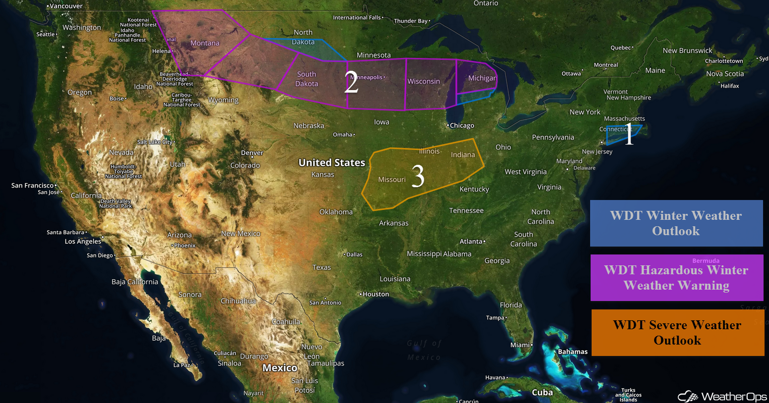 National Weather Summary for Monday, April 2, 2018