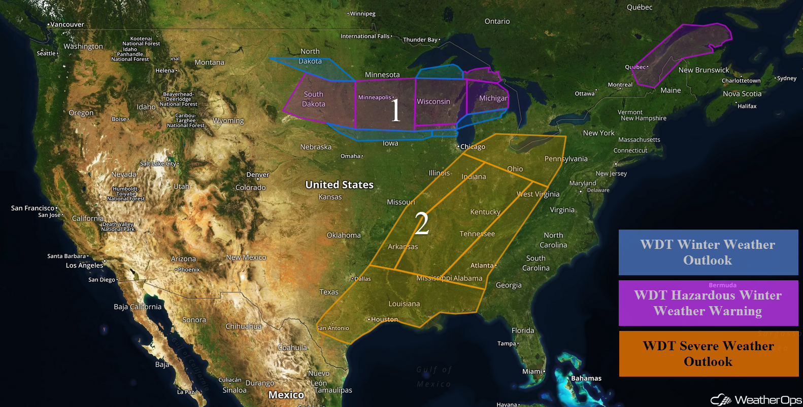 National Weather Summary for Tuesday, April 3, 2018
