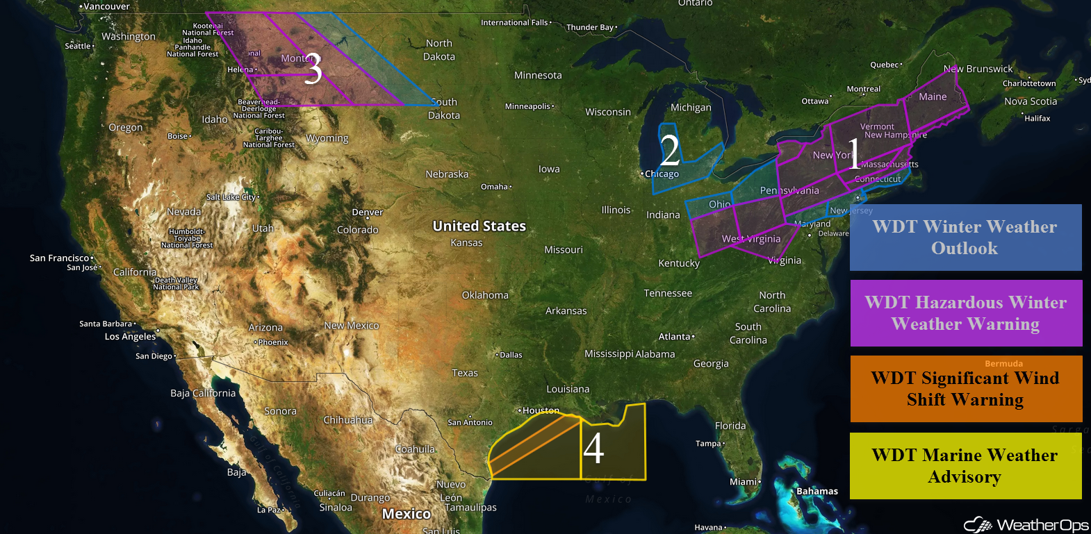 National Weather Summary for Wednesday, February 7, 2018
