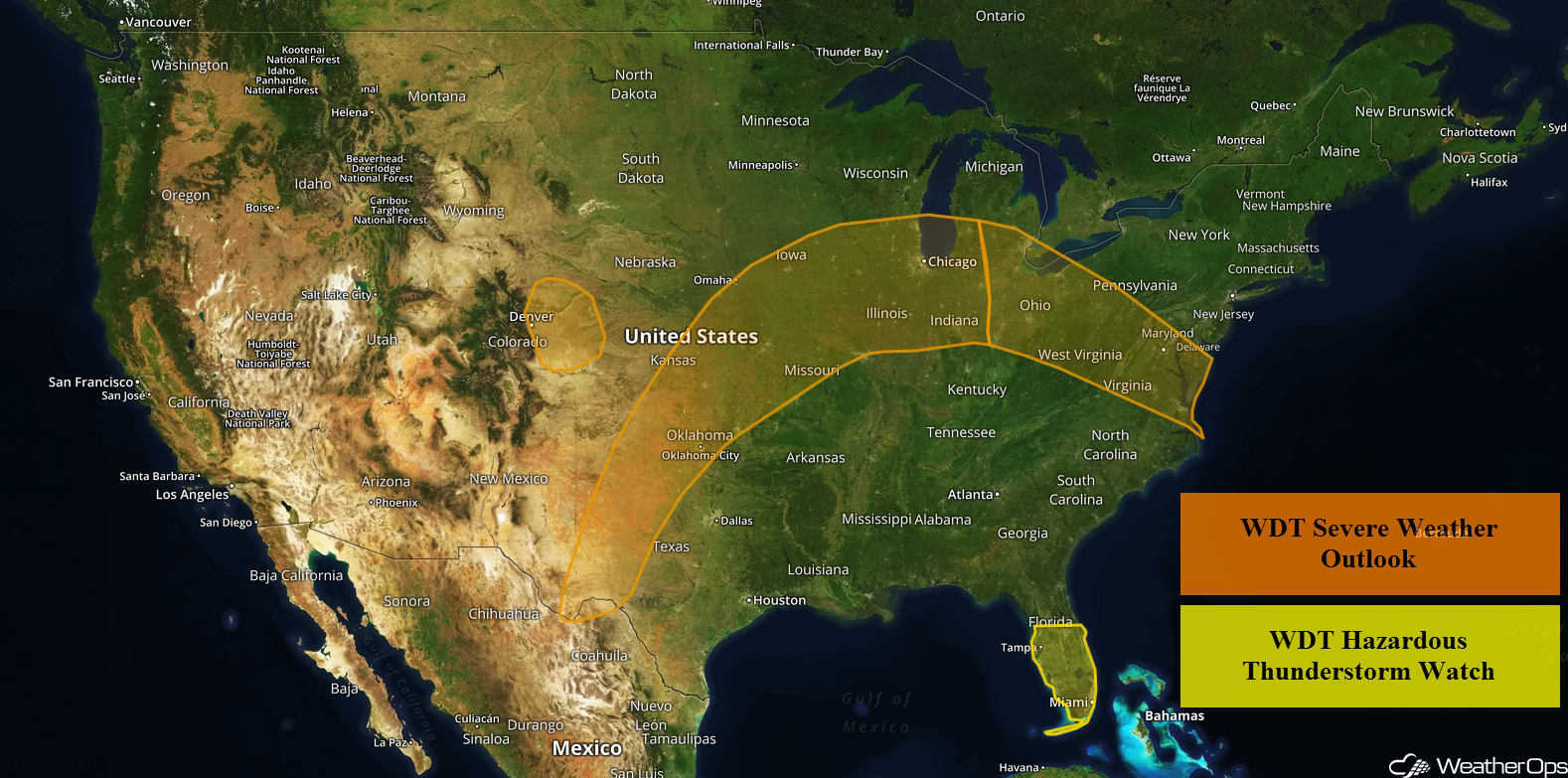 National Weather Summary for Monday. May 14, 2018