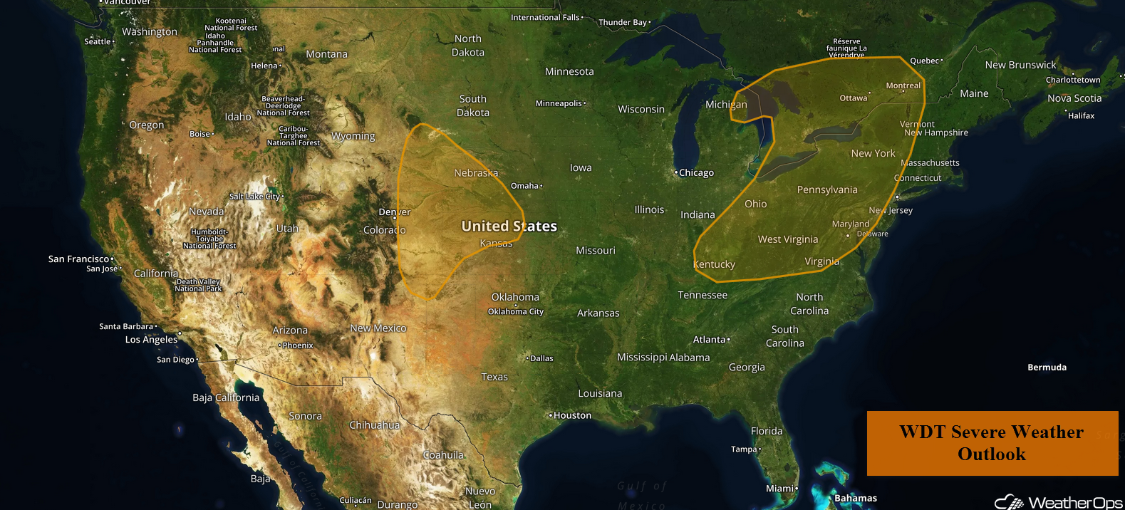 National Weather Summary for Wednesday, June 13, 2018