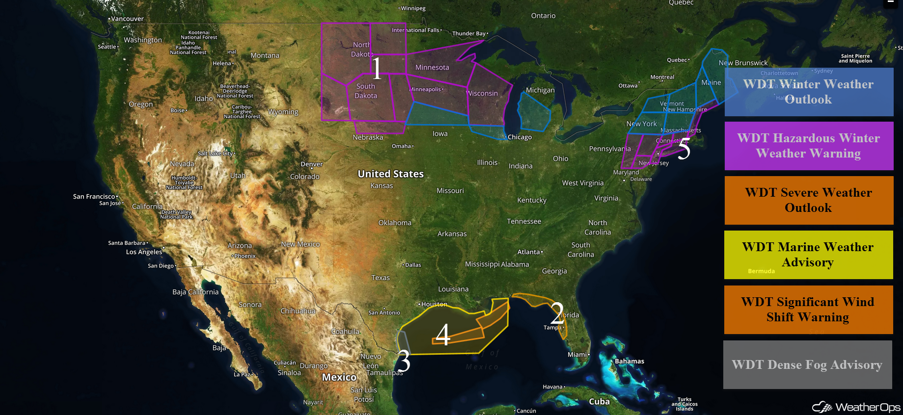 National Weather Summary for Tuesday, March 6, 2018